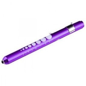 Aluminum LED Reusable Penlight with Pupil Gauge - Purple
