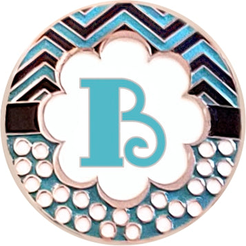 Smart Charms Enamel Badge Reel, set of 3, letter b, pink, blue, black, scrubs society
